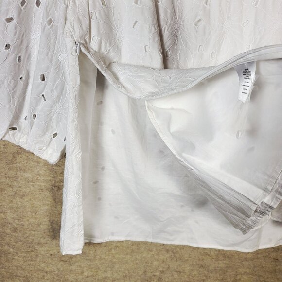 Talbots Plus Women's Eyelet Lace Top, Size 18W NWT White Summer Blouse - Picture 10 of 12